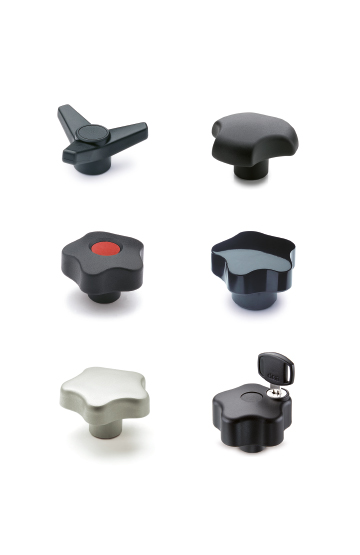 Clamping grip knobs